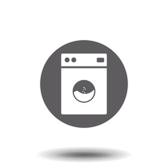 Washing machine icon. Home appliances symbol. Flat sign on white background. Vector