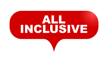 red vector bubble banner all inclusive