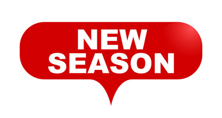 red vector bubble banner new season