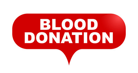 red vector bubble banner blood donation