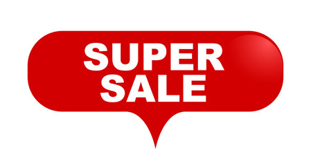 red vector bubble banner super sale