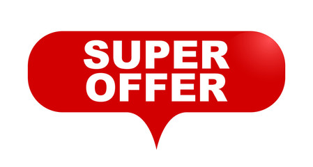 red vector bubble banner super offer