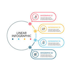 Thin line flat element for infographic. Template for diagram, graph, presentation and chart. Business concept with 4 options, parts, steps or processes. Data visualization.