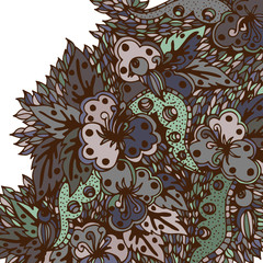 Abstract, floral pattern, illustration, hand drawn doodle