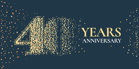 40 years anniversary celebration vector icon, logo