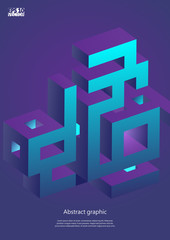 Abstract background with impossible figure. Eps10 vector illustration.