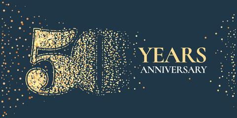 50 years anniversary celebration vector icon, logo