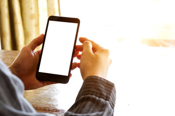 business man hand using mobile phone