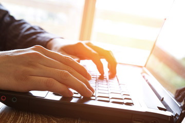 business man using laptop computer
