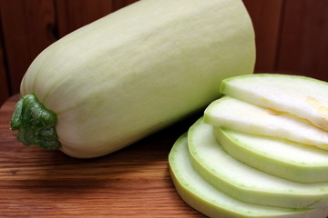 fresh squash in sliced lie on the table