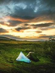 camping in the mountains