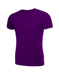 Male shirt in purple with short sleeves isolated on white background (model 2)