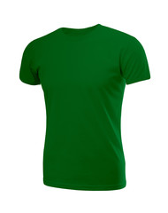 Male shirt in green with short sleeves isolated on white background (model 2)