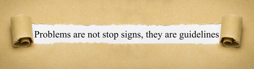 Problems are not stop signs, they are guidelines