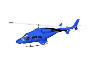 Blauer Transport Hubschrauber