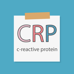 CRP (C-reactive protein) written in a notebook paper- vector illustration