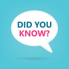 did you know written on speech bubble- vector illustration
