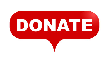 red vector bubble banner donate