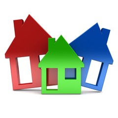 3d model house symbol set