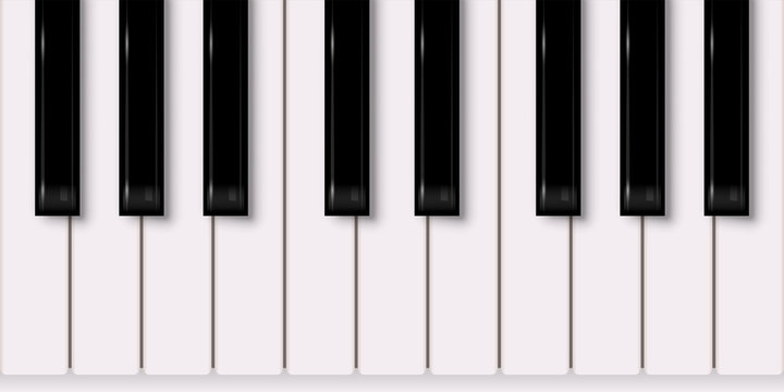 Vector music design element. Piano keyboard isolated on white background. 