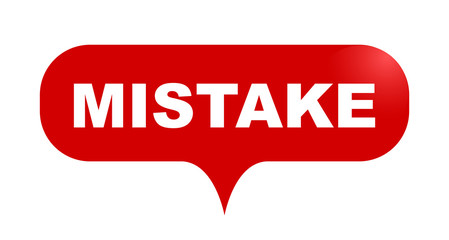 red vector bubble banner mistake