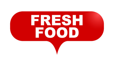 red vector bubble banner fresh food
