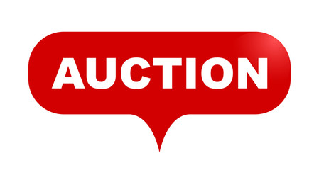 red vector bubble banner auction
