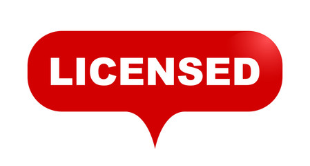 red vector bubble banner licensed