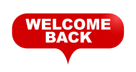 red vector bubble banner welcome back