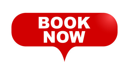 red vector bubble banner book now