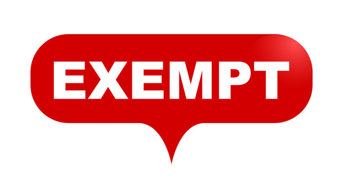 red vector bubble banner exempt