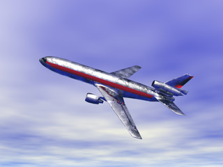 Passagierflugzeug am Himmel