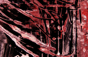 black and red hand painted brush grunge background texture