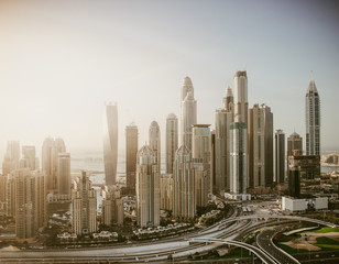 Dubai Skyline sunny day