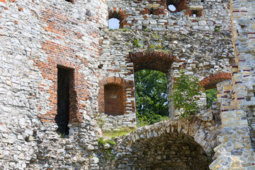 Ruins of 15th century medieval castle, Tenczyn Castle, Polish Jura, Rudno,  Poland