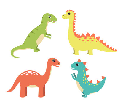 Dino Collection Types Set Vector Illustration