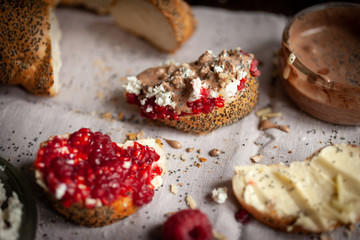 Sweat bread with raspberries