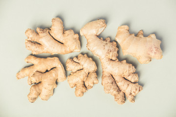 Ginger root on grey background