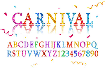 Vector of vintage carnival font