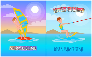Lovely Summer, Best Time Color Vector Illustration