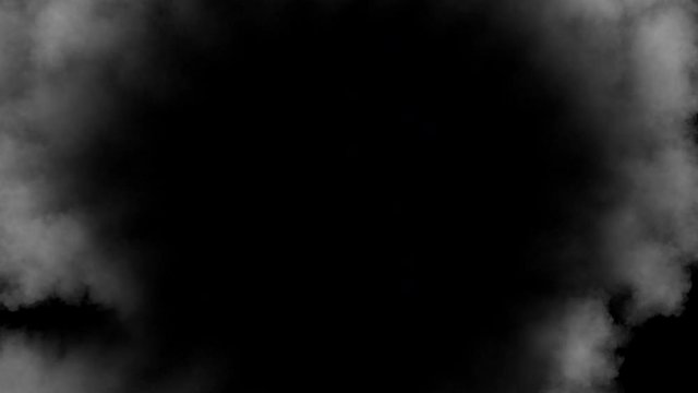 Low density smoke puff spreading concentrically outwards / Gunshot smoke / Shockwave smoke. Separated on pure black background, contains alpha channel.