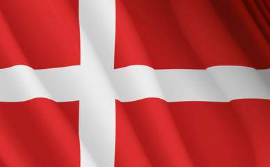 Obraz premium Illustration of a flying Danish flag