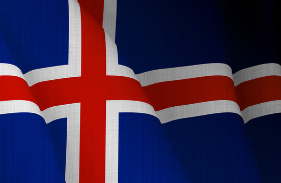 Illustration of a flying Icelandic flag