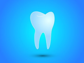 A healthy human blue tooth on blue background for dentists vector illustration
