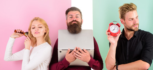 Discipline and timing. Some people are always running late. Why women always late. Girl brushing...