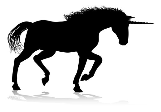 Unicorn Silhouette Horned Horse