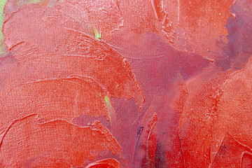 Multicolored smears with oil paint on the canvas.