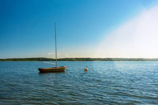Sailboat in a Swedish bay of the baltic sea