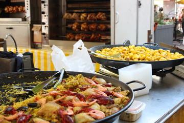 plats préparés achetés au marché, france