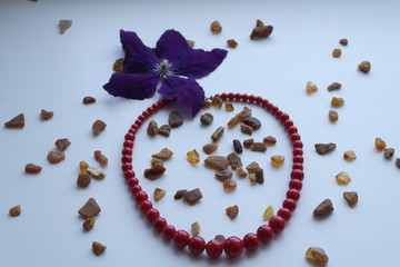  flowers, amber, bracelets, beads, pearls